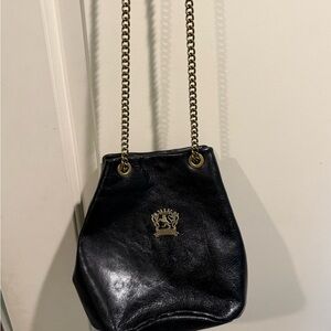 Pratesi Firenze‎ Black Leather Bucket Bag – Made in Italy